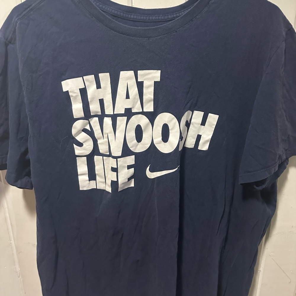 Nike Navy Graphic Athletic Tee with White Print